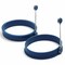 Norpro Nonstick Silicone Round Shaped Pancake and Egg Rings with Handles - Blue